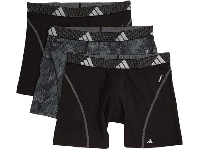 (取寄) アディダス メンズ パフォーマンス メッシュ グラフィック ボクサー ブリーフ 3-パック adidas men adidas Performance Mesh Graphic Boxer Brief 3-Pack Digi Camo Black/Onix/Black/Clear Grey