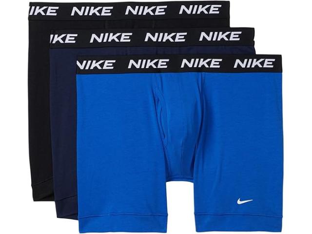 (取寄) ナイキ メンズ オール デイ コットン ストレッチ ウィズ フライ ボクサー ブリーフ 3-パック Nike men All Day Cotton Stretch with Fly Boxer Brief 3-Pack Obsidian/Game /Black