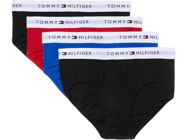 (取寄) トミーヒルフィガー メンズ コットン クラシック 4-パック ブリーフ   men Cotton Classic 4-Pack Brief Primary Red/ty/Black/Black