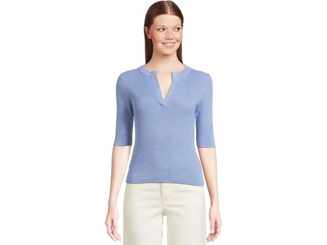 (取寄) リラ P レディース エルボー スリーブ スプリット ネック セーター Lilla P women Elbow Sleeve Split Neck Sweater Marlin