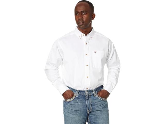 (取寄) アリアット メンズ ソリッド ツイル シャツ Ariat men Solid Twill Shirt White