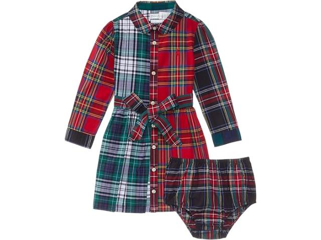 (取寄) ラルフローレン キッズ ガールズ プレイド コットン ファン シャツドレス アンド ブルーマー (インファント) Polo Ralph Lauren Kids girls Plaid Cotton Fun Shirtdress & Bloomer (Infant) Multiの通販は