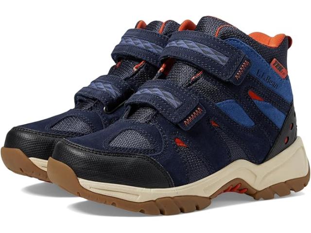 (取寄) キッズ ノー レース トレイル モデル ハイカー ウォータープルーフ L.L.Bean Kids kids No Lace Trail Model Hiker Waterproof Navy