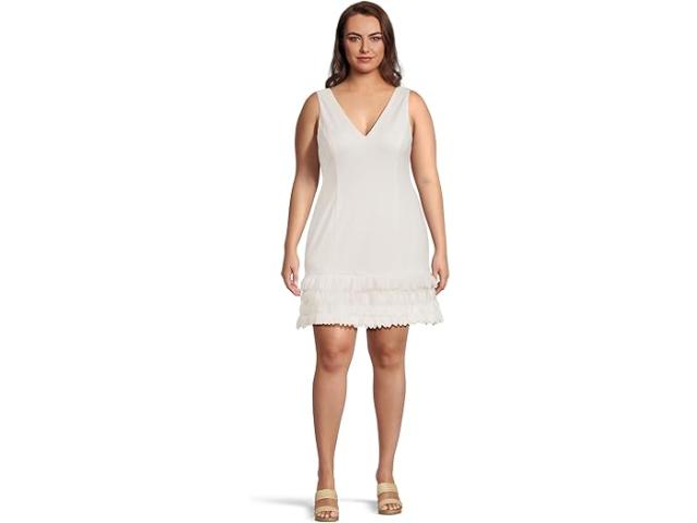 (取寄) アドリアナ パぺル レディース 3D ペタル クレープ ショート ドレス Adrianna Papell women 3d Petal Crepe Short Dress Ivory