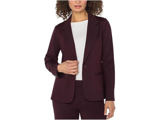 (取寄) リバプールロサンゼルス レディース スーパー ストレッチ ポンテ フィッティド ブレーザー Liverpool Los Angeles women Super Stretch Ponte Fitted Blazer Dark Plum
