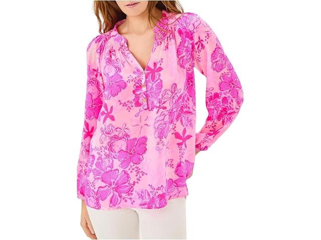 (取寄) リリー ピュリッツァー レディース エルザ トップ Lilly Pulitzer women Elsa Top Pink Supporting Squad