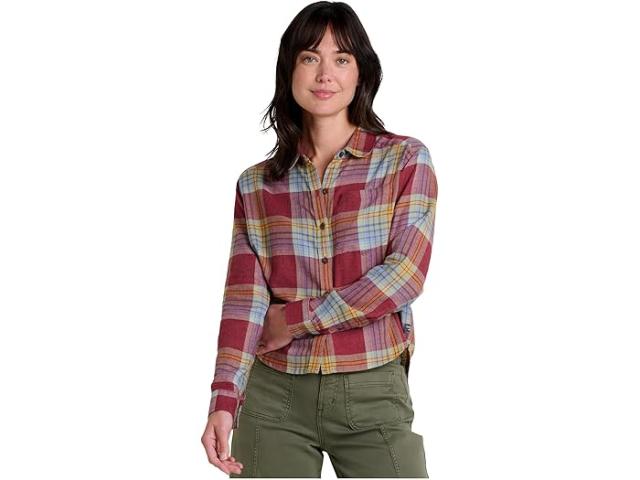 (取寄) トードアンドコー レディース リ-フォーム フランネル ボクシー ロング スリーブ シャツ Toad&Co women Re-Form Flannel Boxy Long Sleeve Shirt Port Open Windowpane