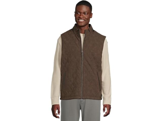 (取寄) ジョンストン&マーフィー メンズ アップトン リバーシブル ベスト Johnston & Murphy men Upton Reversible Vest Dark Brown/Navy Plaid