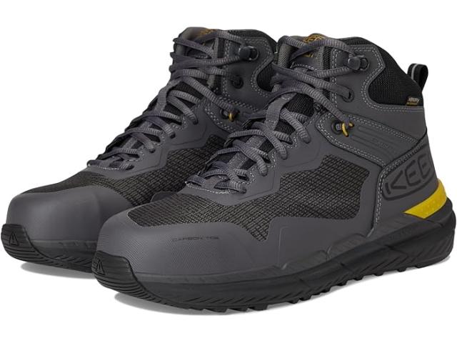 (取寄) キーン ユーティリティ メンズ シンクロ ウォータープルーフ ワーク ブーツ (カーボン-ファイバー トゥ) KEEN Utility men Synchro Waterproof Work Boot (Carbon-Fiber Toe) Magnet/Black