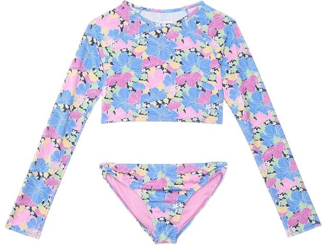 (取寄) ロキシー キッズ ガールズ アウトライン フローラル クロップ Rg セット (ビッグ キッド) Roxy Kids girls Outline Floral Crop Rg Set (Big Kid) Blue