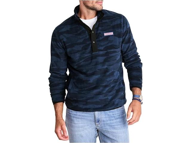 (取寄) ヴィンヤードヴァインズ メンズ ハーバー フリース クォーター-スナップ Vineyard Vines men Harbor Fleece Quarter-Snap Camo Blue Blazer