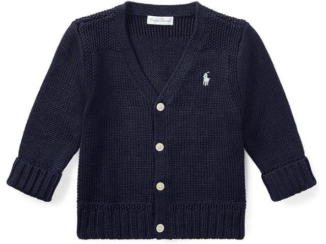 (取寄) ラルフローレン キッズ ボーイズ コーム コットン V-ネック カーディガン (インファント) Polo Ralph Lauren Kids boys Polo Ralph Lauren Kids Combed Cotton V-Neck Cardigan (Infant) Refined Navy