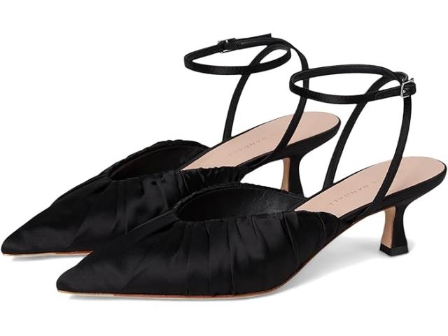 (取寄) ロフラー ランドール レディース リオ スモック キトン ヒール Loeffler Randall women Rio Smocked Kitten Heel Black