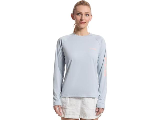 (取寄) コロンビア レディース タイダル ティー リ L/S Columbia women Tidal Tee II L/S Cirrus Grey/Tiki Pink Logo