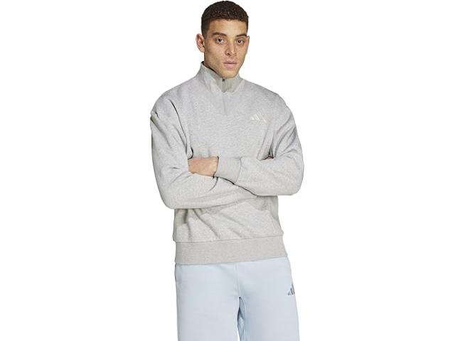 (取寄) アディダス メンズ オール SZN フリース 1/4 ジップ クルー adidas men adidas All SZN Fleece 1/4 Zip Crew Medium Grey Heatherの通販は