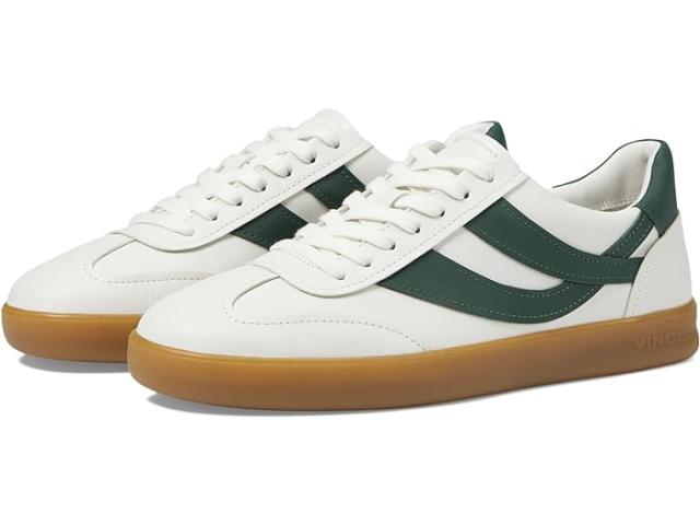 (取寄) ヴィンス メンズ オアシス-M レースアップ レトロ スニーカー Vince men Oasis-M Lace-Up Retro Sneakers Chalk White/Pine Green Leather
