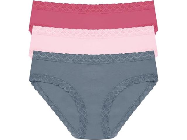 (取寄) ナトリ レディース ブリス ガール ブリーフ 3-パック パンティ Natori women Bliss Girl Brief 3-Pack Panties Country Blue/Soft Mulberry/Fuchsia Rs