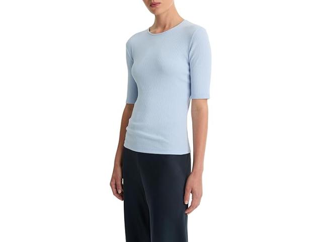 (取寄) ヴィンス レディース リブド エルボー スリーブ クルー ティー Vince women Vince Ribbed Elbow Sleeve Crew Tee Porcelain Blueの通販は 28,397円