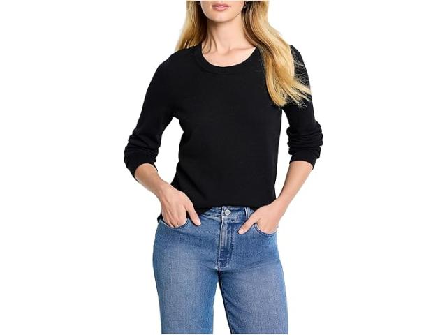 (取寄) ニックゾー レディース ピュア コットン クルー ネック セーター NIC+ZOE women Pure Cotton Crew Neck Sweater Black Onyx