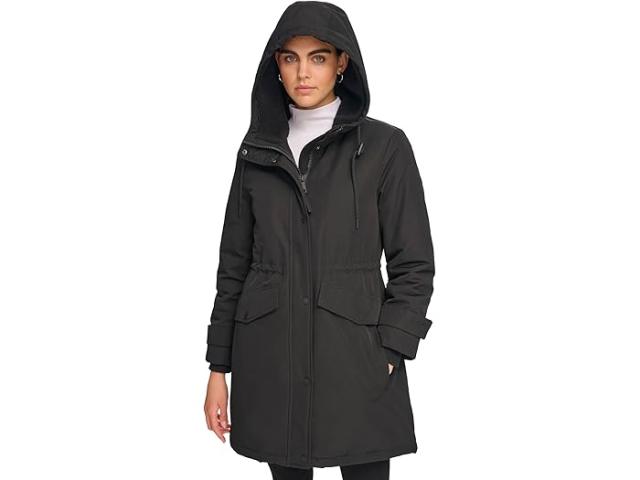 (取寄) カルバンクライン レディース パーカー ウィズ フォー シェルパ フード Calvin Klein women Calvin Klein Parka with Faux Sherpa Hood Blackの通販は 47,220円