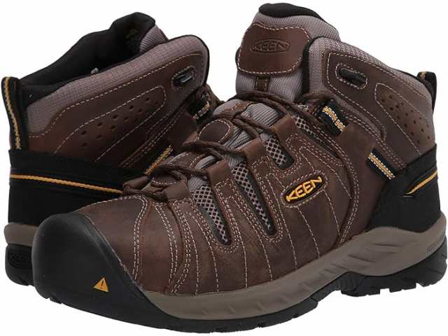 (取寄) キーン ユーティリティ メンズ フリント リ ミッド スティール トゥ KEEN Utility men KEEN Utility Flint II Mid Steel Toe Cascade Brown/Golden Rodの通販は