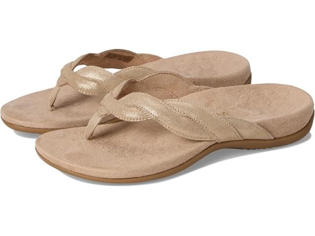 (取寄) バイオニック レディース ベラ ブレイド トング サンダル VIONIC women Bella Braid Thong Sandals Gold Leather