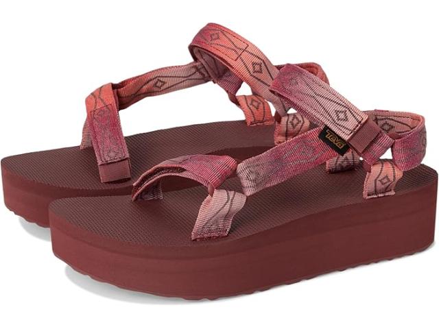 (取寄) テバ レディース フラットフォーム ユニバーサル サンスケープ Teva women Flatform Universal Sunscape Waterless Scarlet