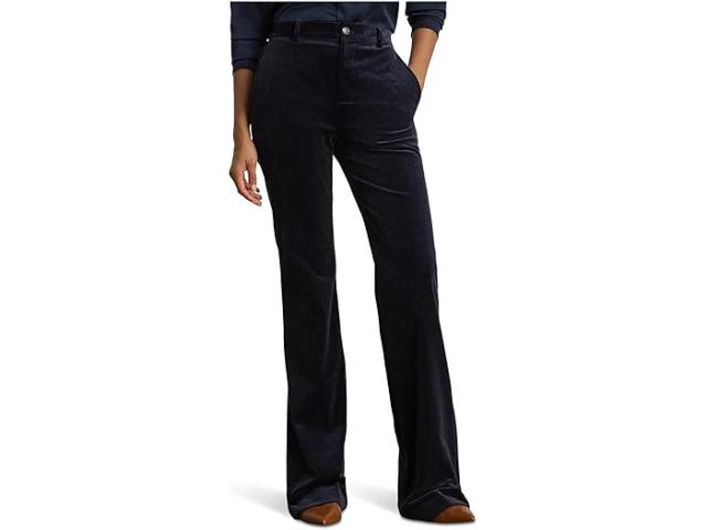 (取寄) ローレン ラルフローレン レディース ハイライズ コーデュロイ フレア パンツ Lauren Ralph Lauren women High-Rise Corduroy Flare Pants Lauren Navy