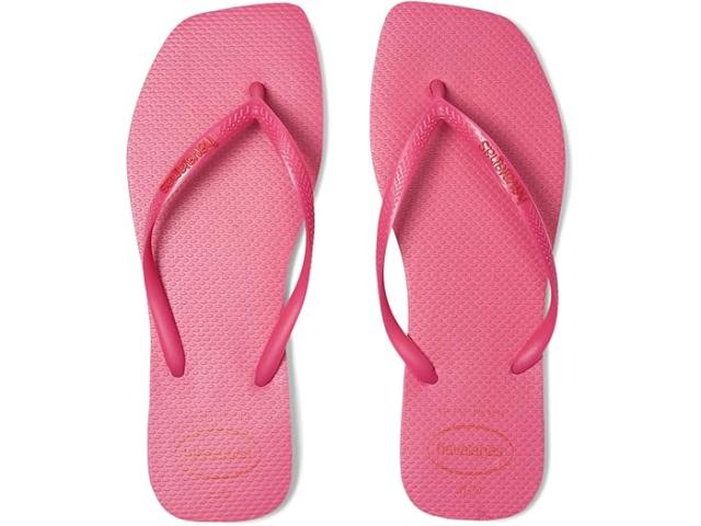 (取寄) ハワイアナス レディース スリム スクエア ロゴ ポップ アップ サンダル Havaianas women Slim Square Logo Pop Up Sandals Pink Flux