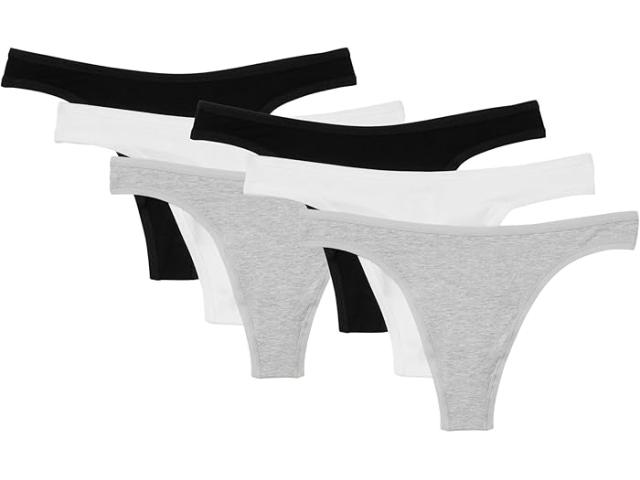(取寄) パクト レディース エブリデイ ミッド ライズ トング 6-パック PACT women Everyday Mid Rise Thong 6-pack Cool Neutrals