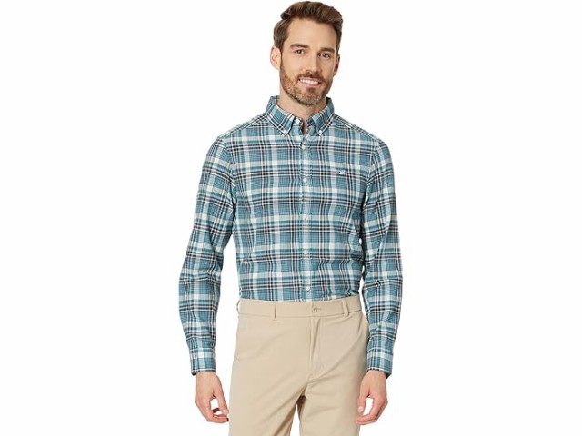 (取寄) ヴィンヤードヴァインズ メンズ プレイド マドラス ホエール シャツ Vineyard Vines men Vineyard Vines Plaid Madras Whale Shirt Mallard Blue Plaidの通販は