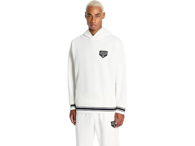 (取寄) アルマーニエクスチェンジ メンズ コレジエイト フリース ブーディ Armani Exchange men Armani Exchange Collegiate Fleece Hoodie Off-Whiteの通販は 27,720円