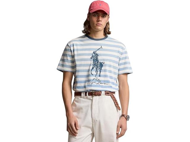 (取寄) ラルフローレン メンズ クラシック フィット ビッグ ポニー ジャージ T-シャツ Polo Ralph Lauren men Polo Ralph Lauren Classic Fit Big Pony Jersey T-Shirt Vessel Blue/Nevisの通販は 16,110円