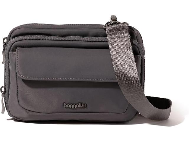 (取寄) バッガリーニ レディース モダン ダブル ジップ クロスボディ Baggallini women Modern Double Zip Crossbody Smoke Twill