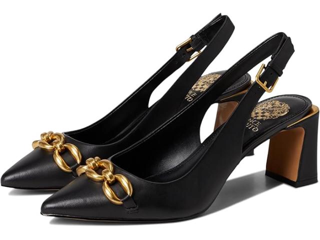 (取寄) ヴィンスカムート レディース ハムデン チェイン リンク スリングバック パンプス Vince Camuto women Hamden Chain Link Slingback Pumps Black