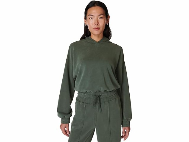 (取寄) スウェッティ ベティ レディース サンド ウォッシュ クロップ ブーディ Sweaty Betty women Sweaty Betty Sand Wash Cloudweight Crop Hoodie Trek Greenの通販は
