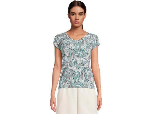 (取寄) ロイヤルロビンズ レディース フェザーウェイト ティー  Robbins women Featherweight Tee Pacific Blue Presidio Print