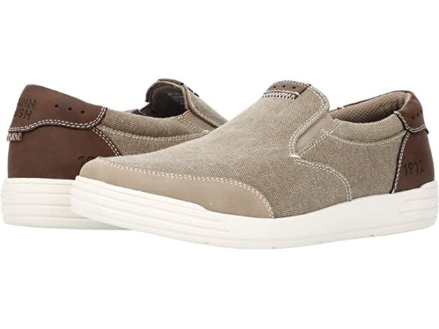 (取寄) ナン ブッシュ メンズ シティ ウォーク キャンバス モック トゥ スリッポン Nunn Bush men City Walk Canvas Moc Toe Slip-On Stone