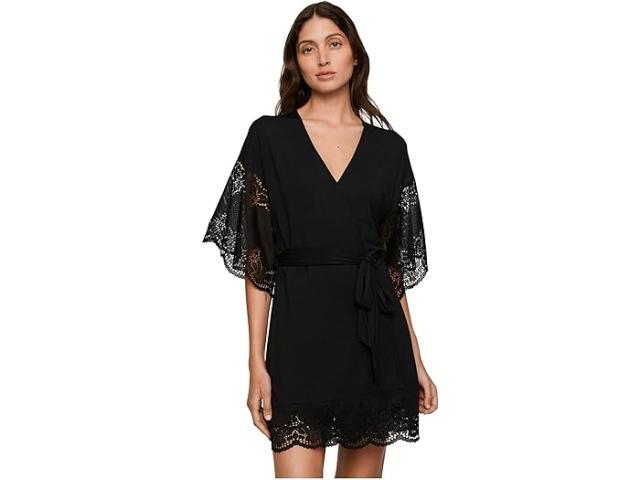 (取寄) エバージェイ レディース ベアトリクス - ザ フル レース ローブ Eberjey women Beatrix - The Full Lace Robe Black