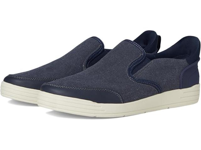 (取寄) ナン ブッシュ メンズ コア シティ ウォーク キャンバス EZ モック トゥ スリッポン スニーカー イージー オン アンド イージー オフ Nunn Bush men Kore City Walk Canvas EZ Moc Toe Slip-On Sneakers Easy On and Easy Off Blue