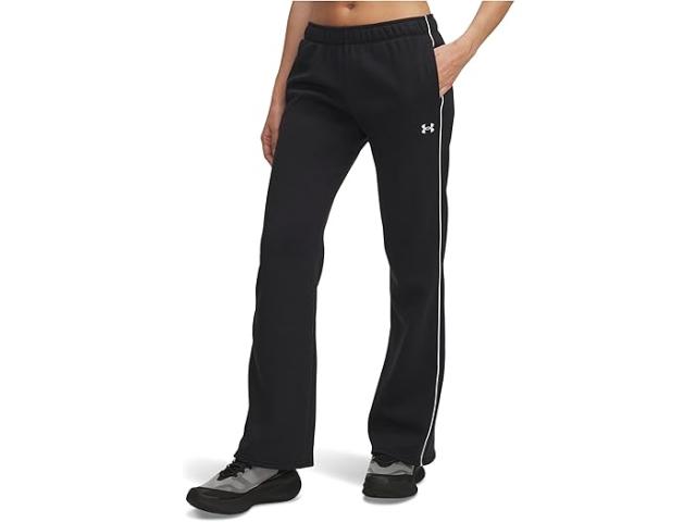 (取寄) アンダーアーマー レディース ライバル フリース パイプド パンツ Under Armour women Rival Fleece Piped Pants Black/White