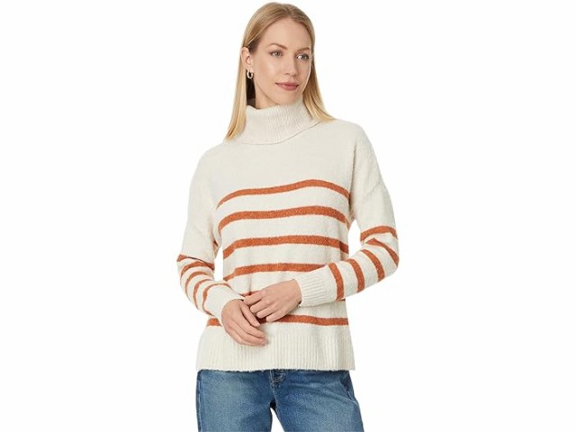(取寄) リラ P レディース ストライプド タートルネック セーター Lilla P women Striped Turtleneck Sweater Snow Stripeの通販は