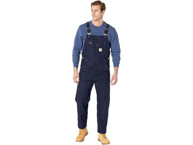 (取寄) カーハート メンズ リラックスド-フィット フィット ダック ビブ オーバーオール Carhartt men Relaxed Fit Duck Bib Overalls Navy