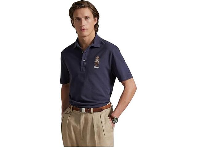 (取寄) ラルフローレン メンズ クラシック フィット ポロ ベアー メッシュ ポロ シャツ Polo Ralph Lauren men Classic Fit Polo Bear Mesh Polo Shirt Faded Blue Heritage Bear