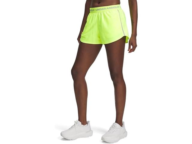 (取寄) アンダーアーマー レディース テック プレイ アップ ショーツ Under Armour women Tech Play Up Shorts High Vis Yellow/White