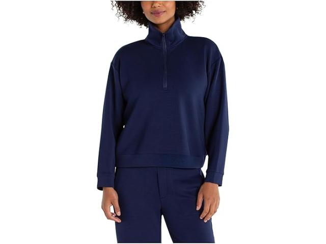 (取寄) リバプールロサンゼルス レディース プラッシュ ハーフ ジップ ポップオーバー ロング スリーブ セーター Liverpool Los Angeles women Plush Comfor Half Zip Popover Long Sleeve Sweater Deep Midnight