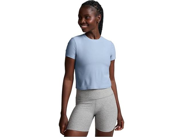 (取寄) ビヨンドヨガ レディース フェザーウェイト クロップド ティー Beyond Yoga women Featherweight Cropped Tee Blue Zen Heather
