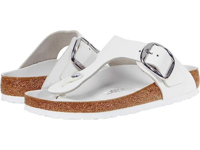(取寄) ビルケンシュトック レディース ギゼ ビッグ バックル - レザー Birkenstock women Birkenstock Gizeh Big Buckle - Leather White Leather