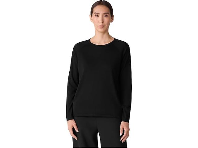 (取寄) アイリーン フィッシャー レディース スーパー ファイン メリノ クルー ネック セーター Eileen Fisher women Super Fine Merino Crew Neck Sweater Black