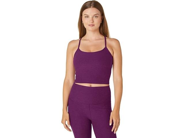 (取寄) ビヨンドヨガ レディース スペースダイ スリム レイサーバック クロップド タンク Beyond Yoga women Spacedye Slim Racerback Cropped Tank Aubergine/Beet